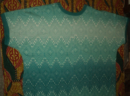 Dreams & Co. Plus Size Paradise Turquoise A-line Banded-cuff Lounger Size 5X