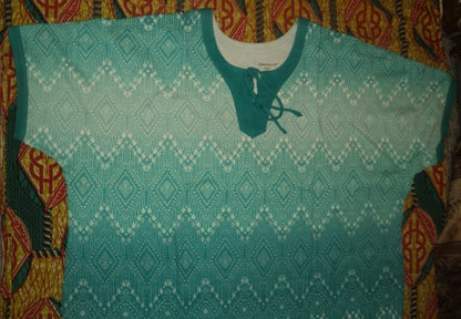 Dreams & Co. Plus Size Paradise Turquoise A-line Banded-cuff Lounger Size 5X