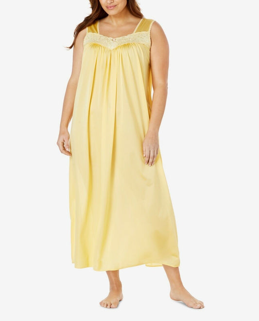 Only Necessities Plus Size Banana Long Tricot Knit Nightgown Size 4X(34/36)