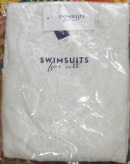 Swimsuits For All Plus Size White Open-Front Embroidered Cover Up Size  30/32