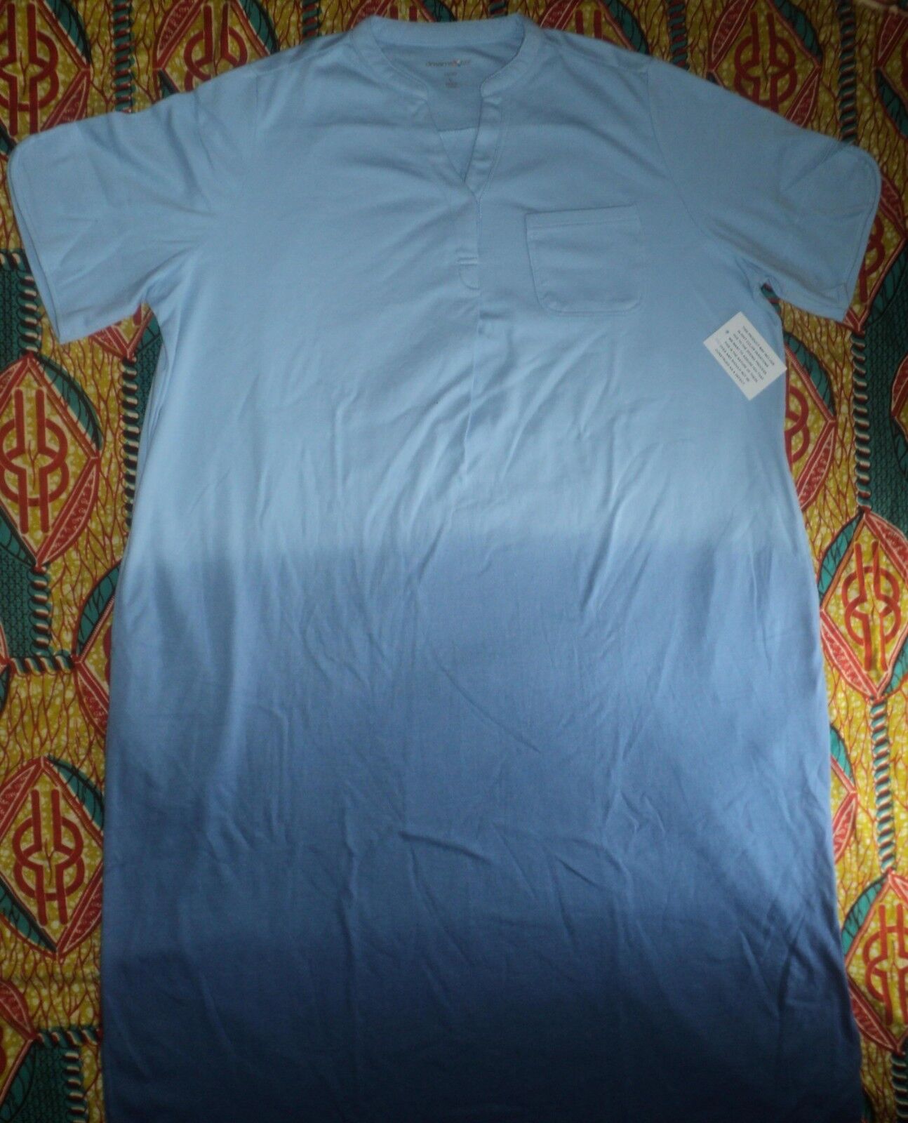 Dreams & Co. Plus Size Royal Navy Ombre Short Sleeve Knit Lounger Size 4X(34/36)