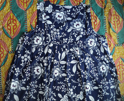 Only Necessities Plus Size Evening Blue Sleeveless Bib Long Lounger Size L-18/20