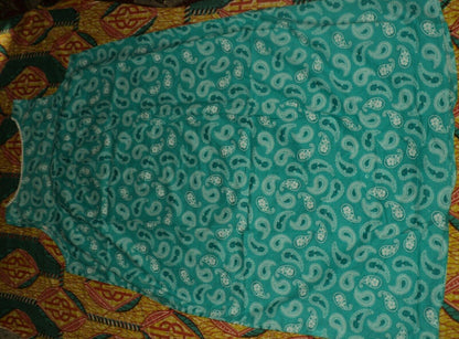 Dreams & Co Plus Size Aquamarine Paisley Long Sleeveless Floral Nightgown Sz 6X