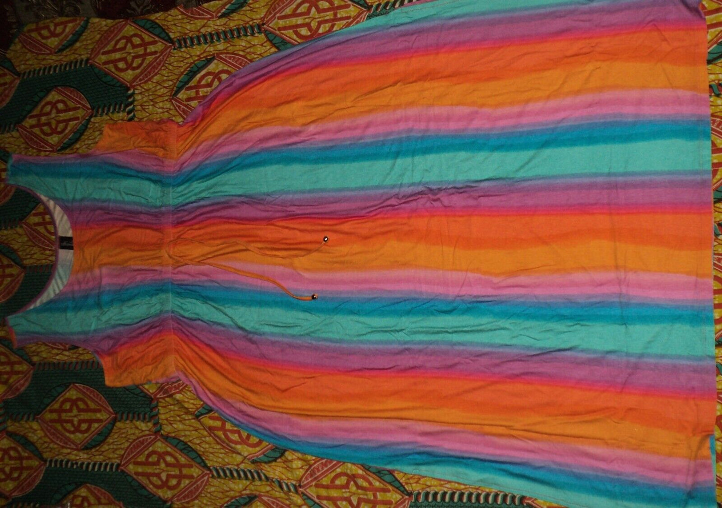 Swimsuits For All Plus Size Ombre Rainbow Stripe Long Maxi Cover Up Size 22/24