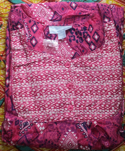 Only Necessities Plus Size Peony Petal Geo Mixed Print Long Lounger Size 6X