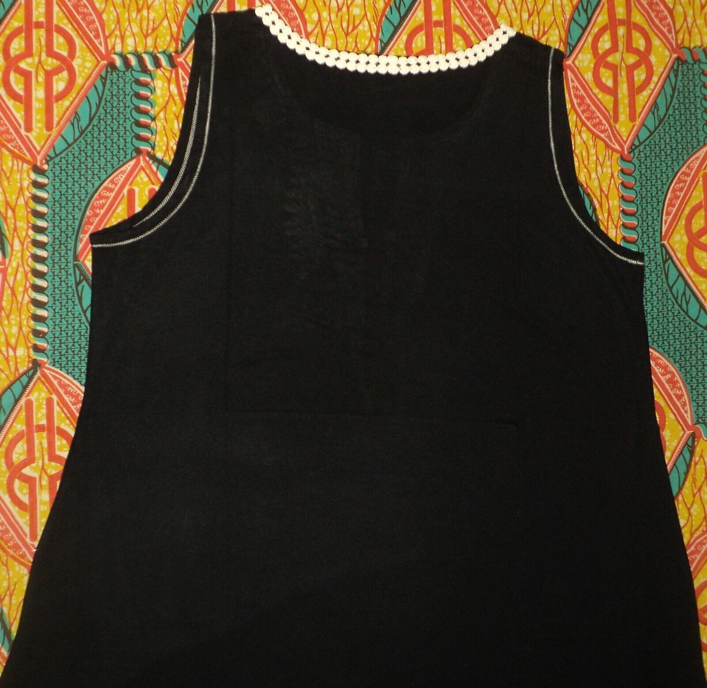 Avenue Plus Size Black Embroidered Split V-Neck Tank Dress Size 22/24