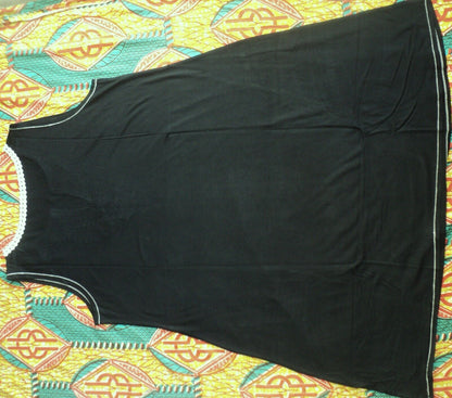 Avenue Plus Size Black Embroidered Split V-Neck Tank Dress Size 22/24