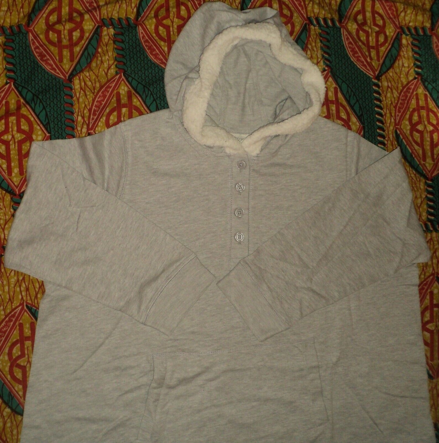 Dreams & Co. Plus Size Heather Grey Long Sleeves Hooded Lounger Size 3X(30/32)