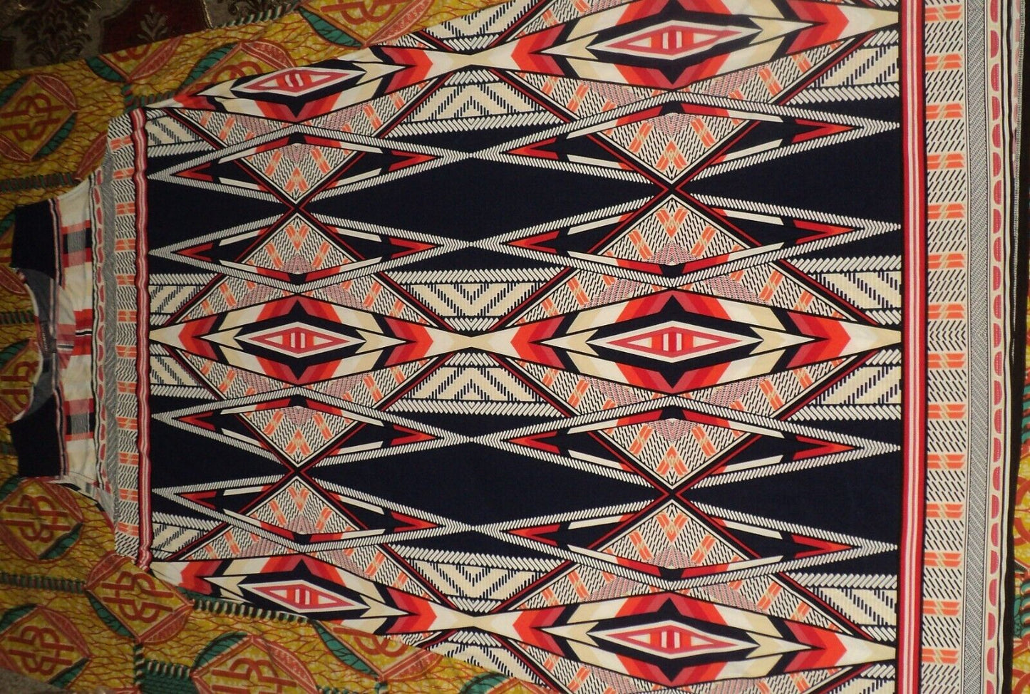 Denim 24/7  Petite  Plus Size Navy Graphic  Ultra Smooth Print Maxi Dress Sz 4X