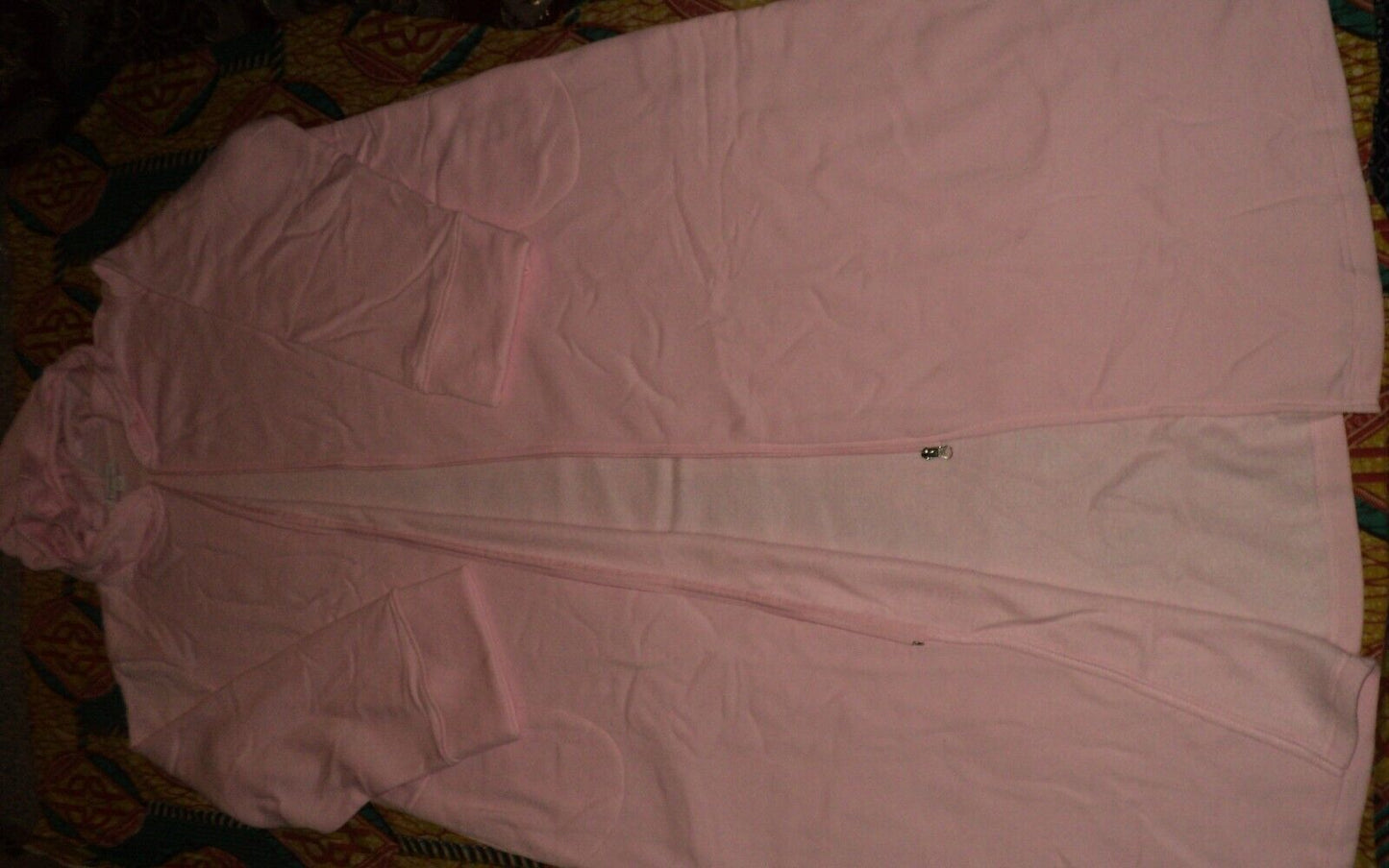 Dreams & Co. Plus Size Pink Long Fleece Hoodie Robe Size 4X(34/36)