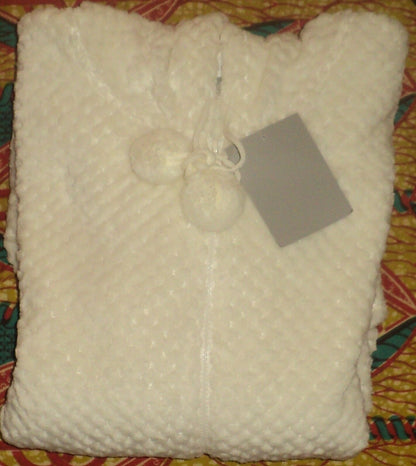 Dreams & Co. Plus Size Ivory Long Sleeves Plush Hooded Bed Jacket Size 1X(22/24)