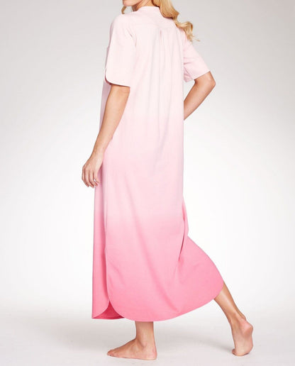 Dreams & Co. Plus Size Orchid Pink Ombre Short Sleeve Knit Lounger Size 1X-22/24