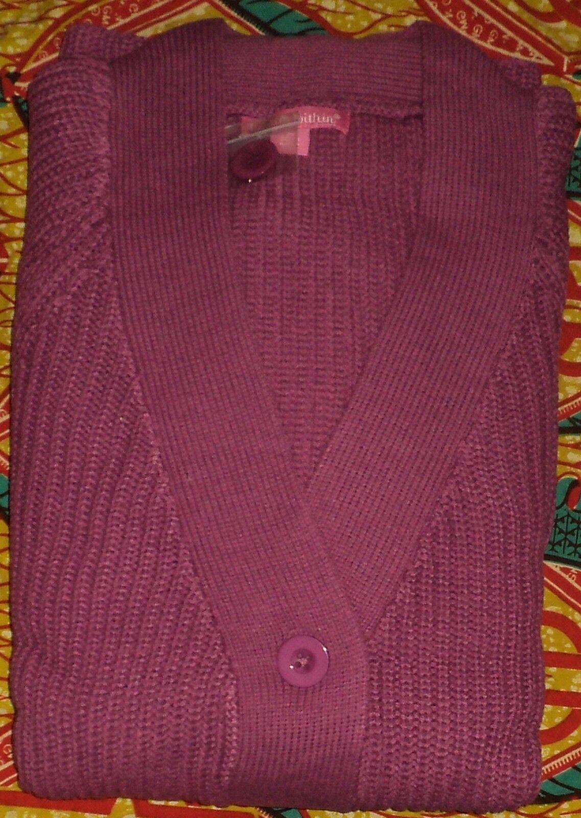 Woman Within Plus Size Deep Orchid Shaker Knit Cardigan Size 5X(38/40)