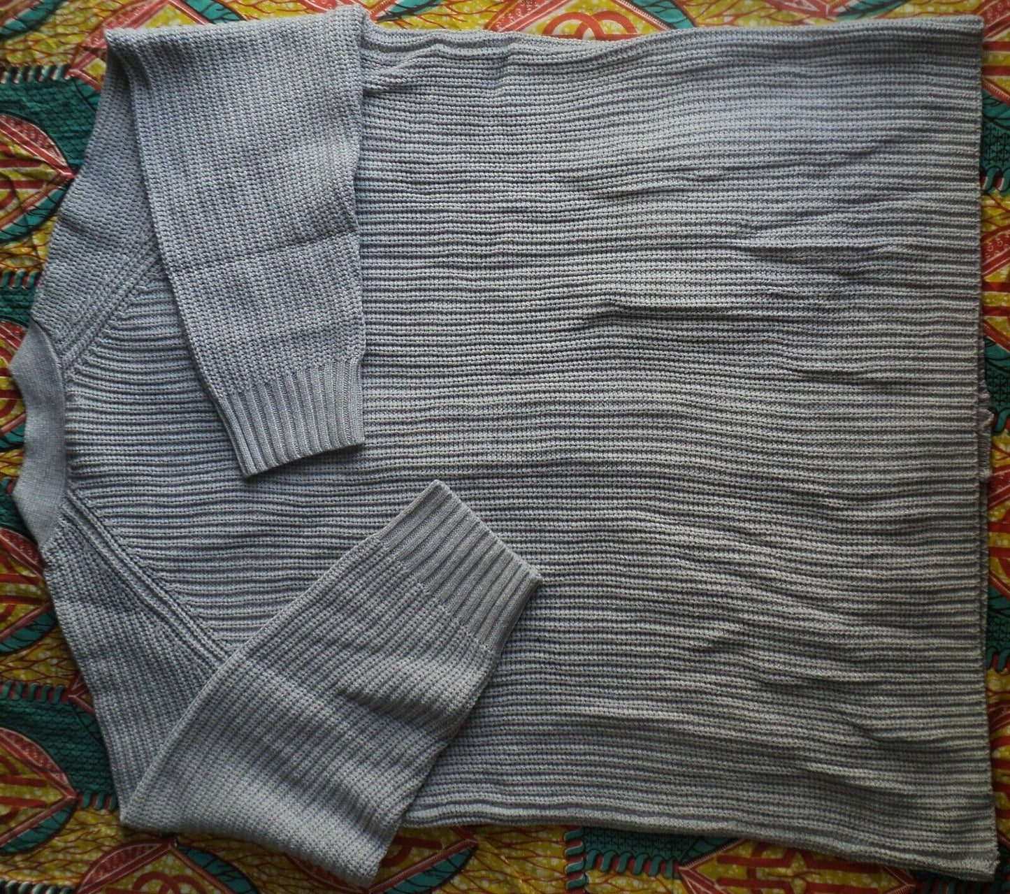 Woman Within Plus Size Heather Grey Long Sleeve Shaker Knit Cardigan Sz 4X-34/36