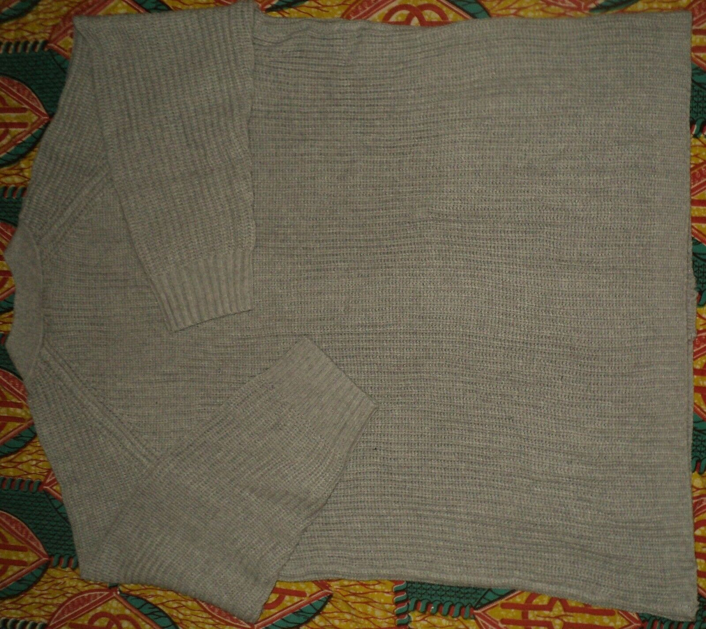 Woman Within Plus Size Heather Grey Long Sleeve Shaker Knit Cardigan Sz 4X-34/36