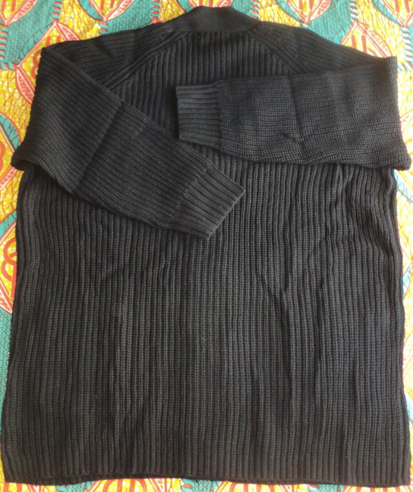 Woman Within Plus Size Black Long Sleeves Shaker Knit Cardigan Size 4X(34/36)