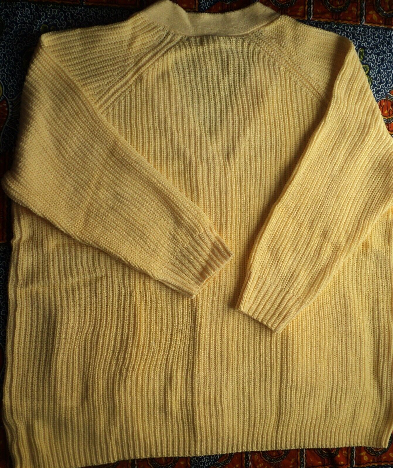Woman Within Plus Size Banana  Long Sleeves Shaker Knit Cardigan Size 5X(38/40)