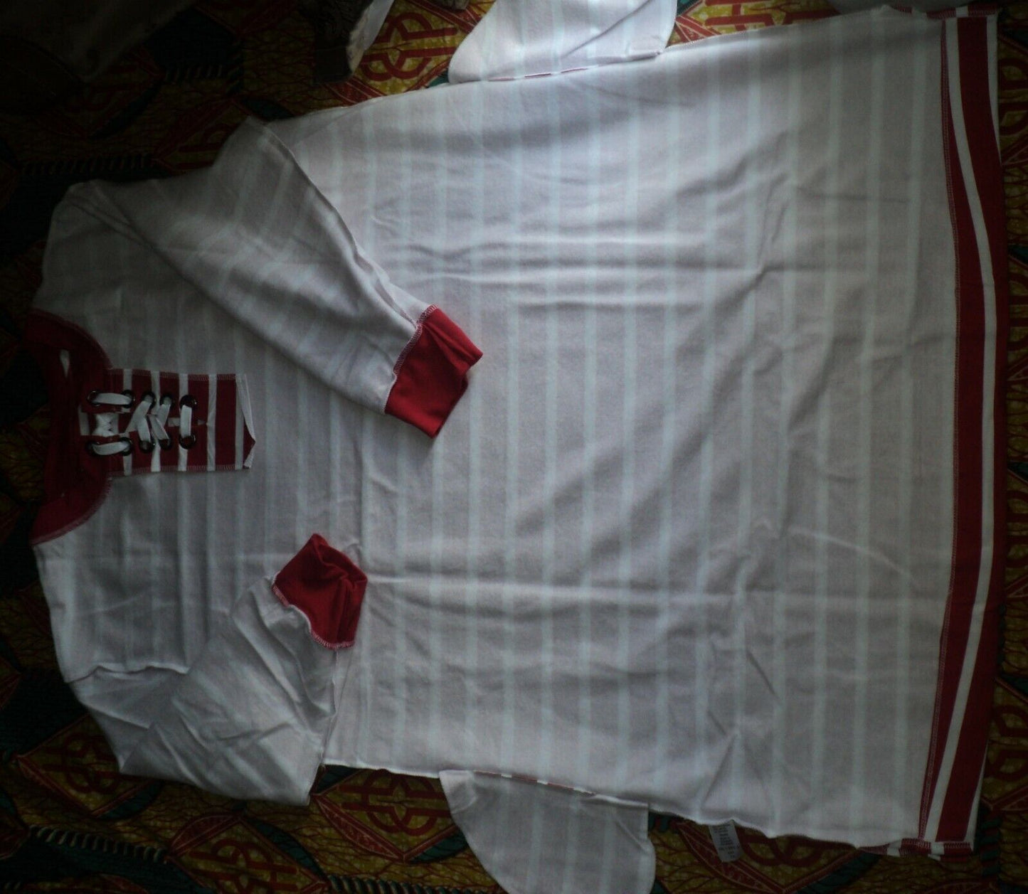 Woman Within Plus Size Vivid Red White Stripe Lace-Up Front Fleece Dress Size 2X