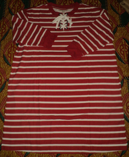 Woman Within Plus Size Vivid Red White Stripe Lace-Up Front Fleece Dress Size 2X