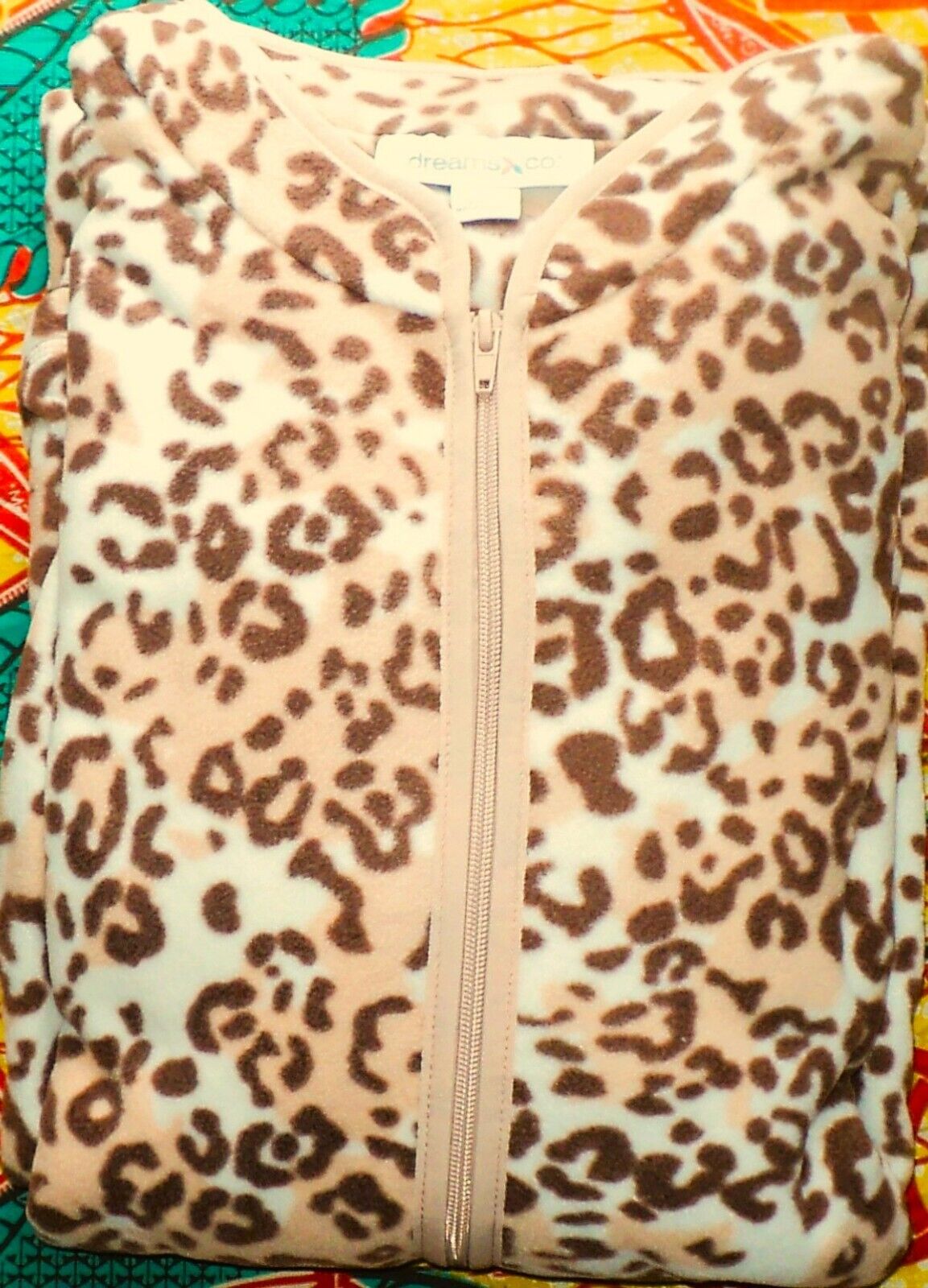 Dreams & Co. Plus Size Leopard Print Microfleece Robe Size 4X(34/36)