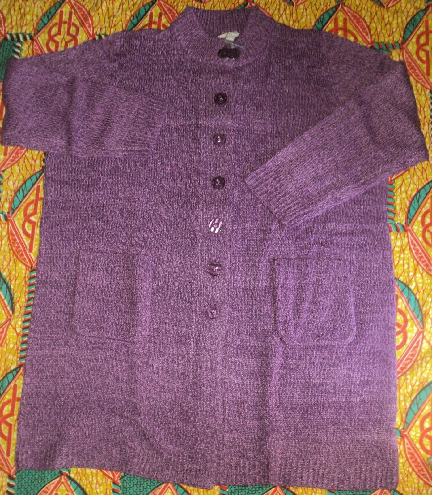 Woman Within Plus Size Orchid Purple Plum Sweater Cardigan Size 3X(30/32)