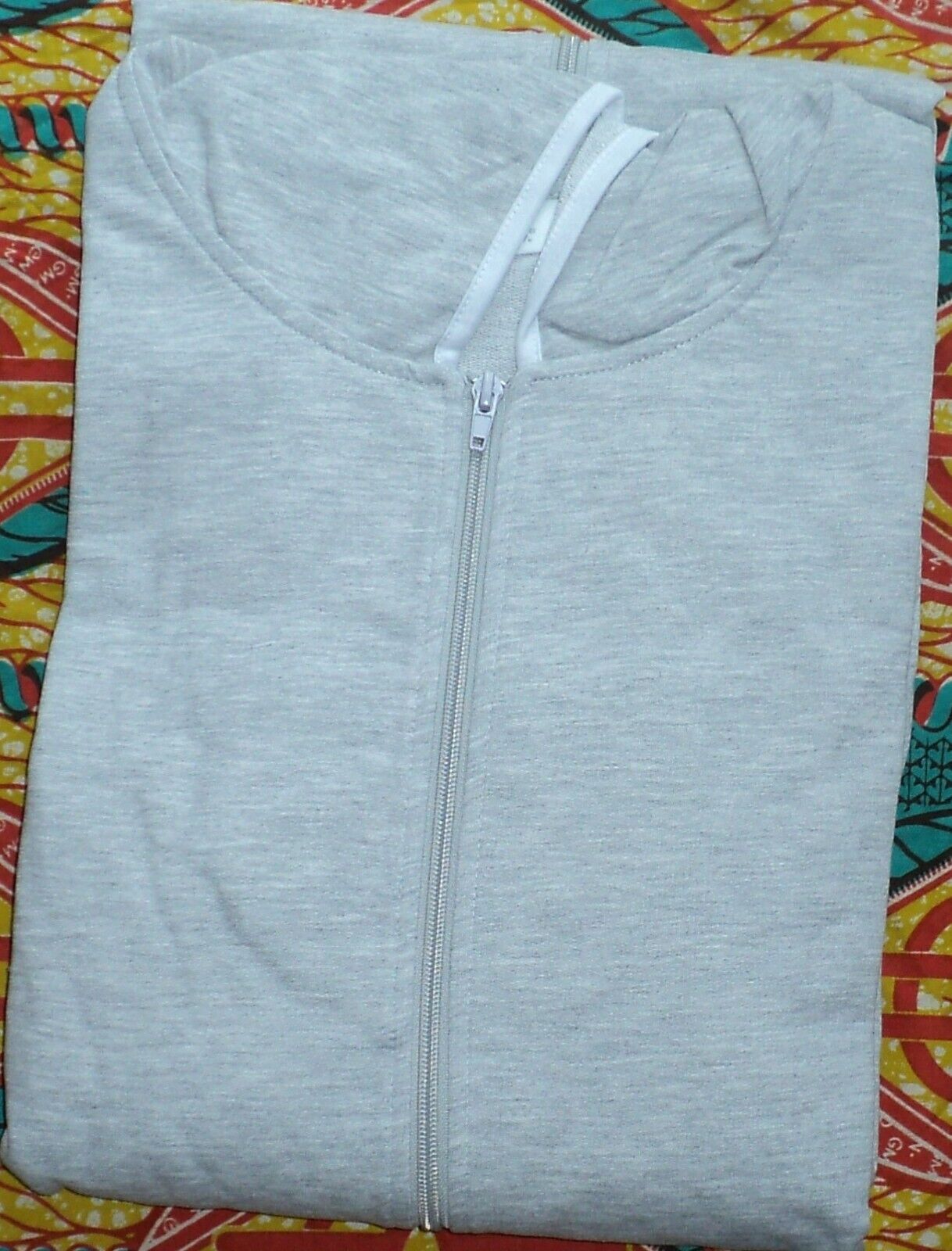 Dreams & Co. Plus Size Heather Grey  3/4 Sleeves Long Hooded Robe Size 2X(26/28)