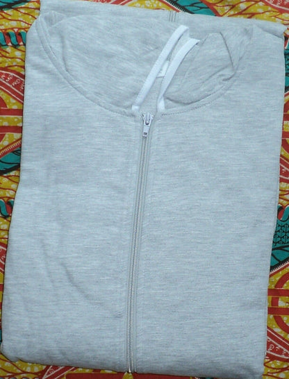 Dreams & Co. Plus Size Heather Grey  3/4 Sleeves Long Hooded Robe Size 2X(26/28)