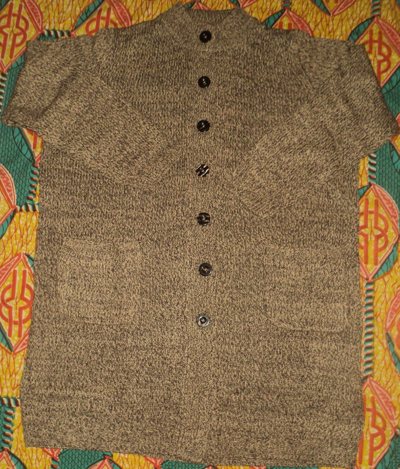 Woman Within Plus Size New Khaki Chocolate Marled Sweater Cardigan Size 5X-38/40