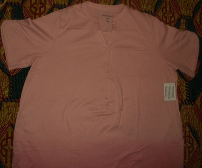 Dreams & Co. Plus Size Coral Rose Ombre Short Sleeve Knit Lounger Size 4X(34/36)