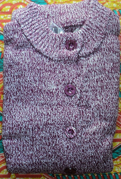 Woman Within Plus Size Deep Claret White Marled Sweater Cardigan Size 4X(34/36)