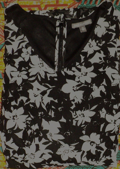 Jessica London Plus Size Black Brushed Floral Flyaway Maxi Dress Size 34W