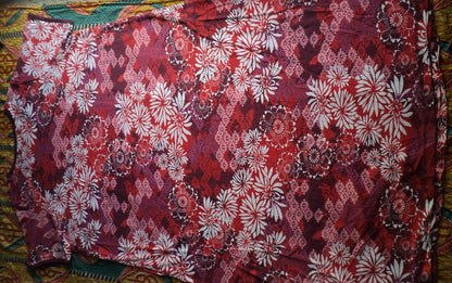 Dreams & Co. Plus Size Pomegranate Floral Long T-Shirt Lounger Size 1X(22/24)