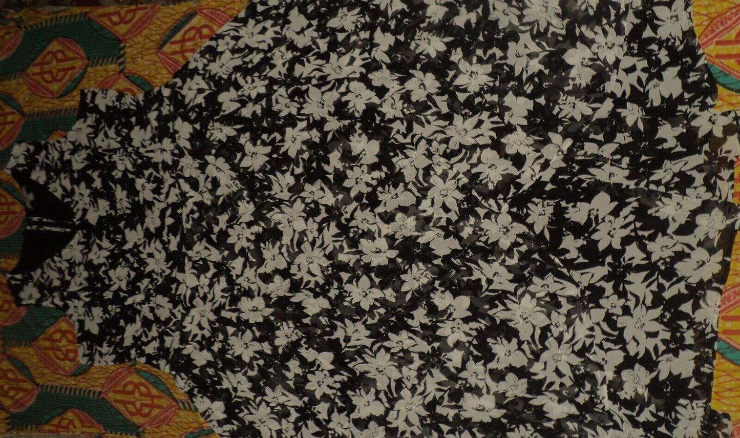 Jessica London Plus Size Black Brushed Floral Flyaway Maxi Dress Size 30W