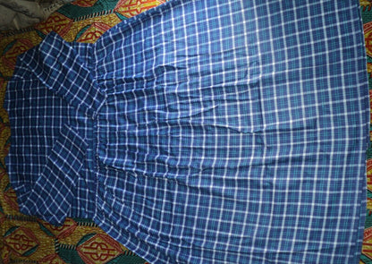 Only Necessities Plus Size Blue Sapphire Plaid Flannel Snap-Front Lounger Sz 4X
