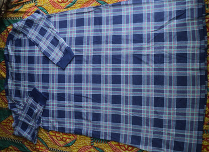 Dreams & Co. Plus Size Ultra Blue Thermal Henley Sleepshirt Size 1X(22/24)