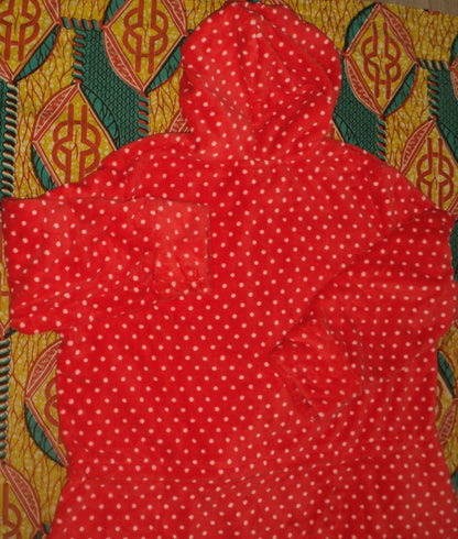 Avenue Plus Size Red Spot Plush Hooded Zip Robe Size 22/24