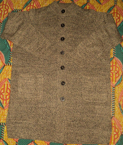 Woman Within Plus Size New Khaki Chocolate Marled Sweater Cardigan Size M-14/16