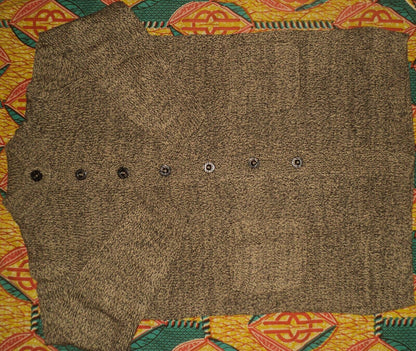Woman Within Plus Size New Khaki Chocolate Marled Sweater Cardigan Size M-14/16