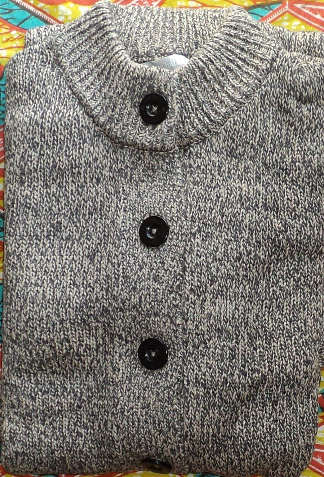 Woman Within Plus Size New Khaki Chocolate Marled Sweater Cardigan Size M-14/16