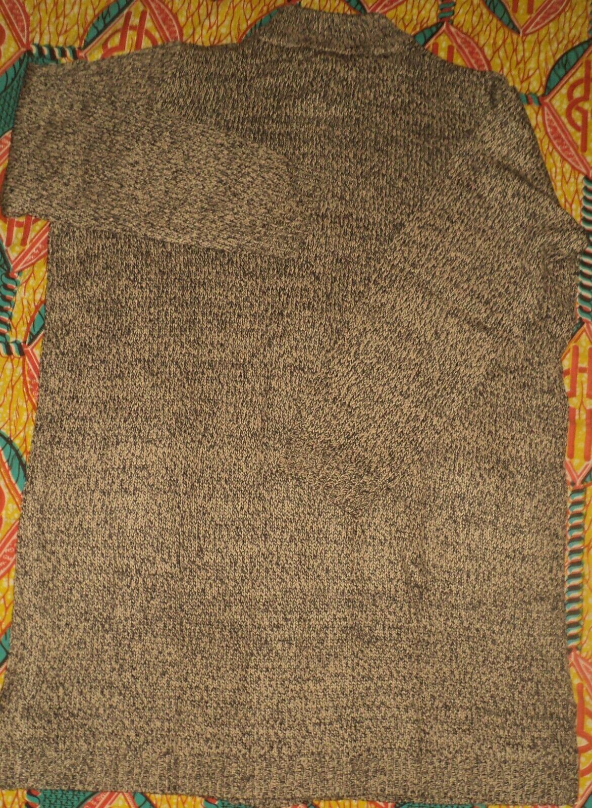 Woman Within Plus Size New Khaki Chocolate Marled Sweater Cardigan Size M-14/16