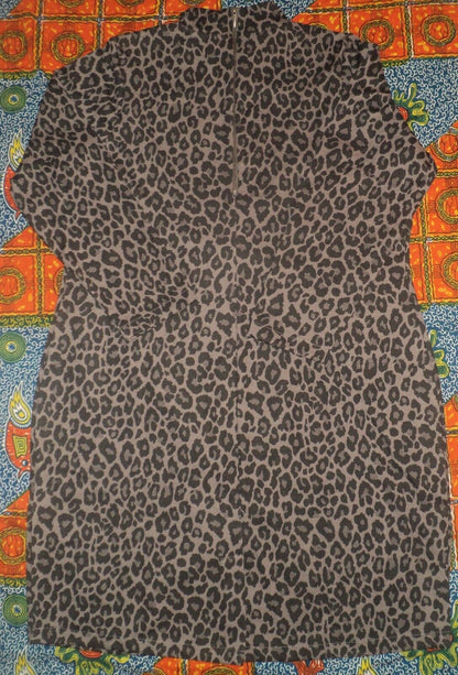 Jessica London Plus size Grey Long Sleeves Mockneck Animal Print Dress Size 24