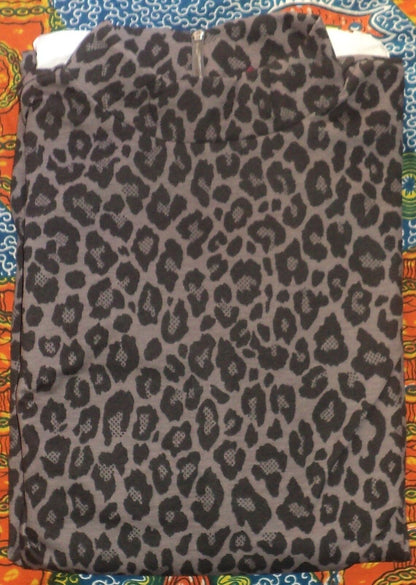 Jessica London Plus size Grey Long Sleeves Mockneck Animal Print Dress Size 24