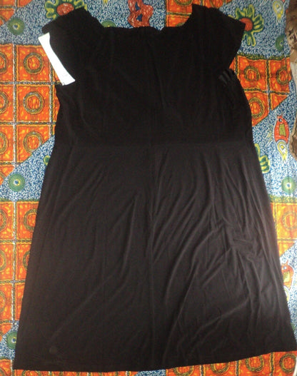 Onyx Nite Plus Size Black Black Twist Bodice Cap Sleeve Dress Size 24W