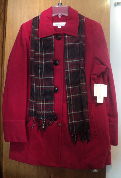 Liz Claiborne Ruby Red Plus Size Long Sleeves Scarf Coat Size XL
