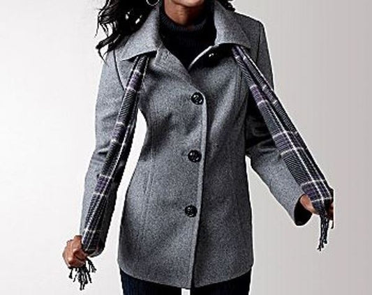 Liz Claiborne Egg Plant Plus size Scarf Coat Size 3X(22W/24W)