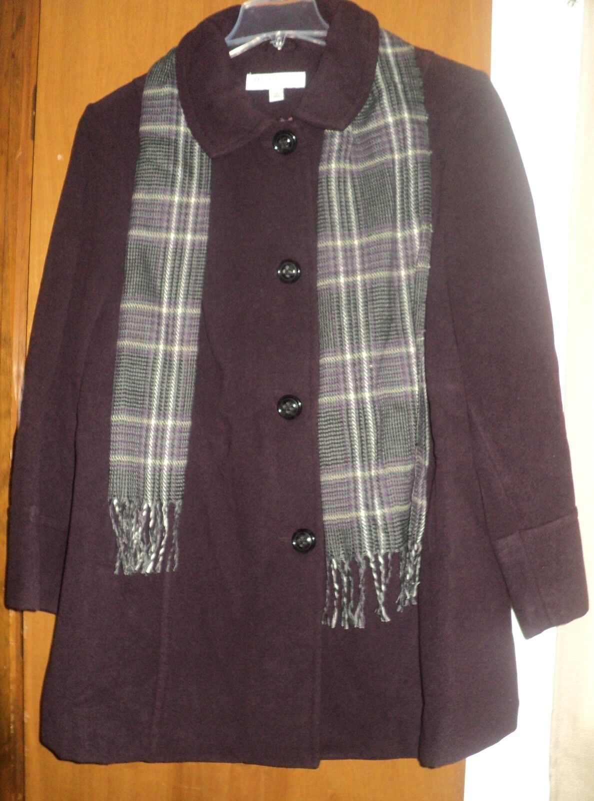 Liz Claiborne Egg Plant Plus size Scarf Coat Size 3X(22W/24W)