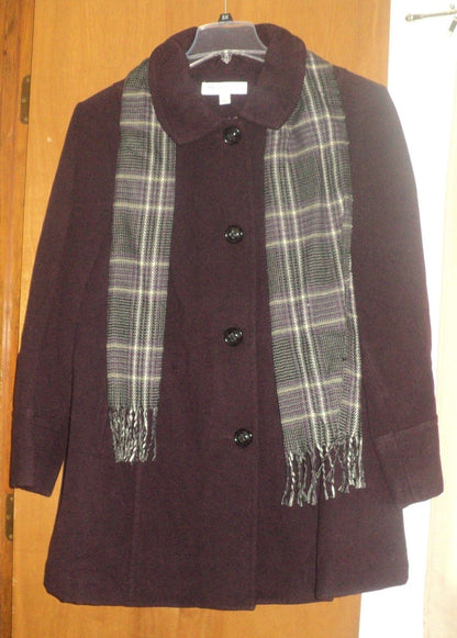 Liz Claiborne Egg Plant Plus size Scarf Coat Size 3X(22W/24W)