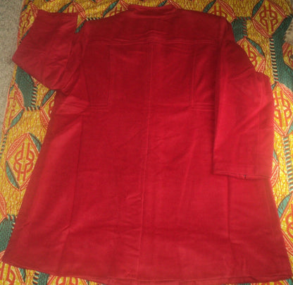 Jessica London Plus Size Classic Red Long Sleeves Wool-Blend Shirtcoat Size 26