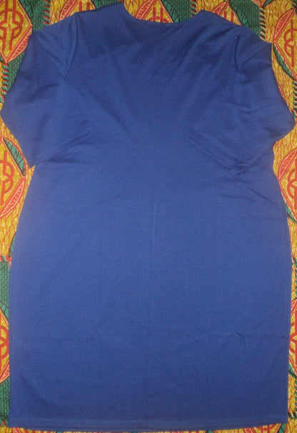 Roaman's Plus Size Dark Sapphire 3/4  Sleeve Cutout Dress Size 24W