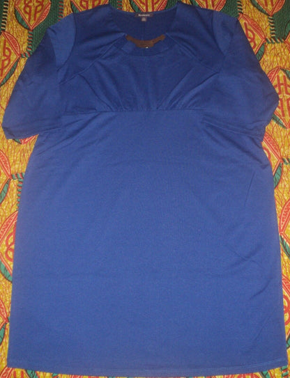 Roaman's Plus Size Dark Sapphire 3/4  Sleeve Cutout Dress Size 24W